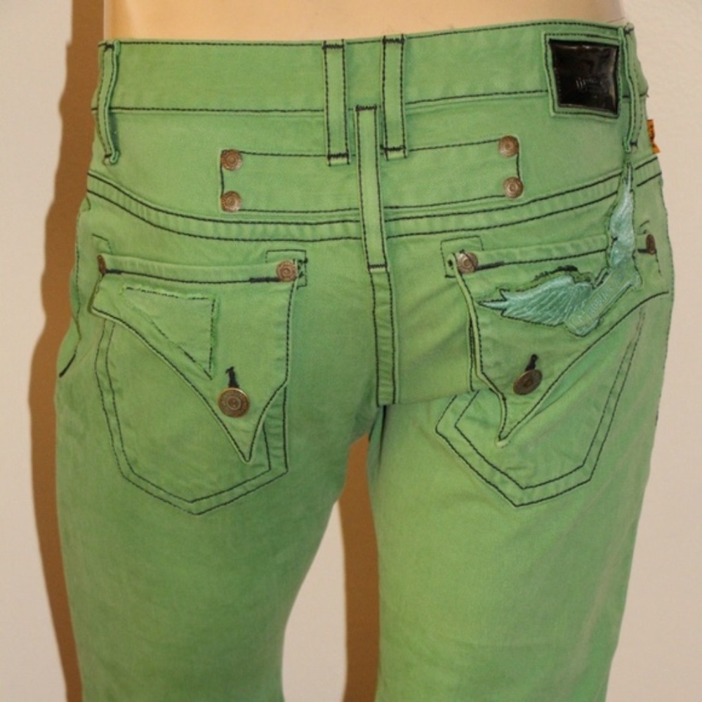 NEW ROBIN'S JEAN Men's Straight Green Jeans SZ 30